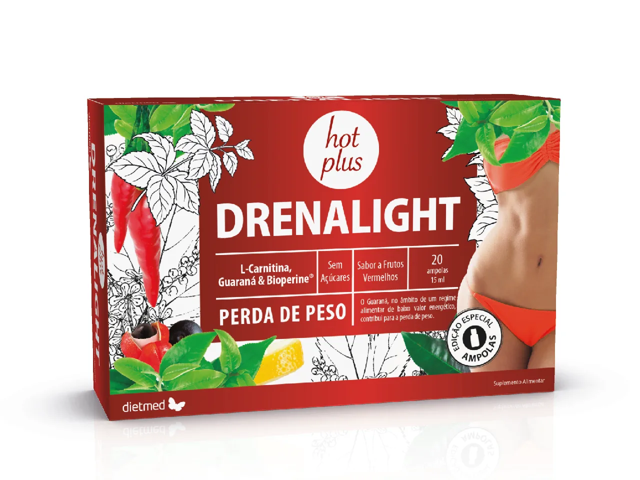 Drenalight Hot Plus Dietmed 20 Ampolas
