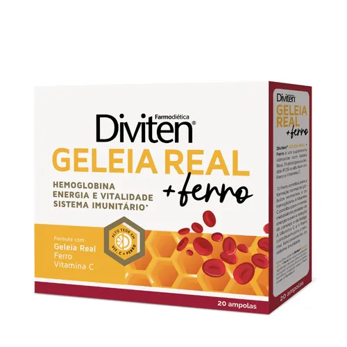 Diviten Geleia Real Ferro 20 ampolas