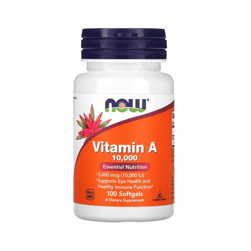 NOW Vitamina A 10,000 IU 100 Cápsulas
