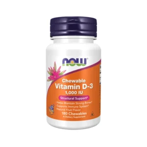 Vitamina D3 1000 IU Mastigavel NOW 180 losangos