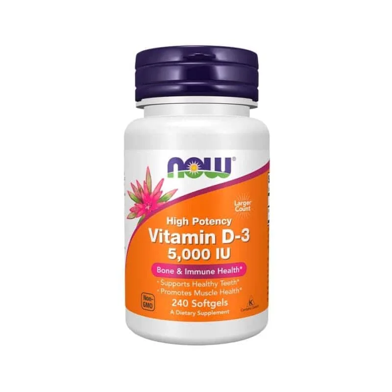 Vitamina D3 5000 IU NOW 240 Capsulas